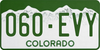 CO license plate 060EVY