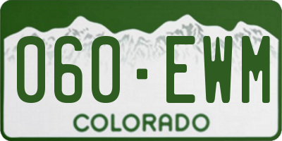 CO license plate 060EWM