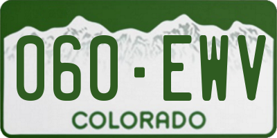 CO license plate 060EWV