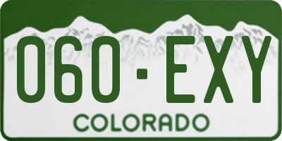 CO license plate 060EXY