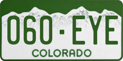 CO license plate 060EYE