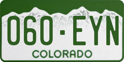 CO license plate 060EYN