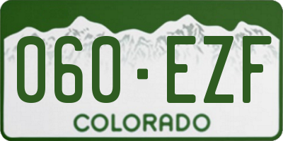 CO license plate 060EZF