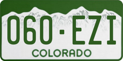 CO license plate 060EZI