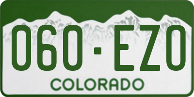 CO license plate 060EZO