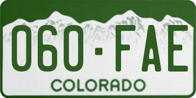 CO license plate 060FAE