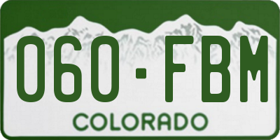 CO license plate 060FBM