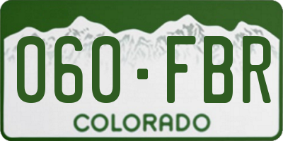 CO license plate 060FBR
