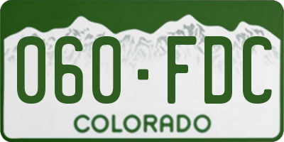 CO license plate 060FDC