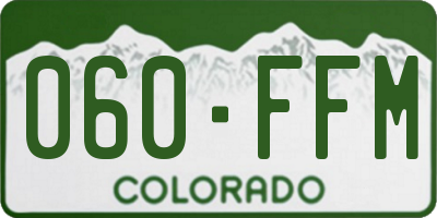CO license plate 060FFM