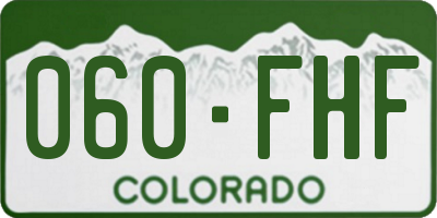 CO license plate 060FHF