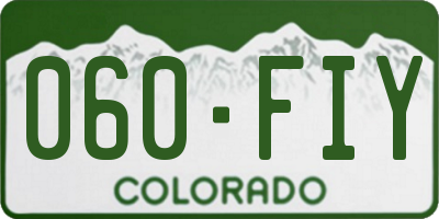 CO license plate 060FIY