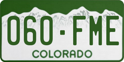 CO license plate 060FME