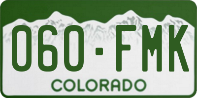 CO license plate 060FMK