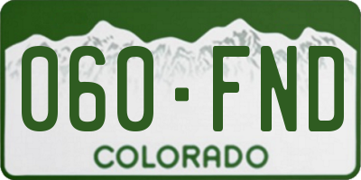 CO license plate 060FND