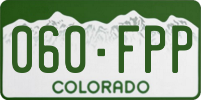 CO license plate 060FPP