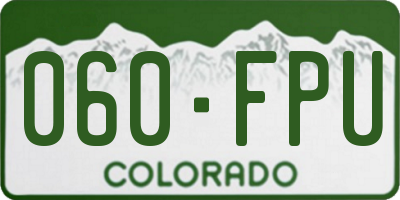 CO license plate 060FPU