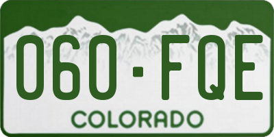 CO license plate 060FQE