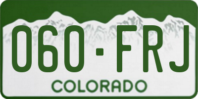 CO license plate 060FRJ