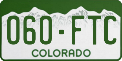 CO license plate 060FTC