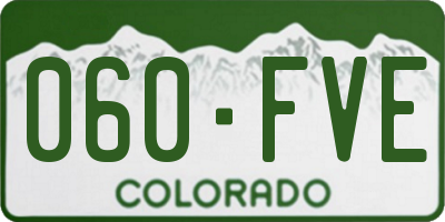 CO license plate 060FVE