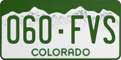 CO license plate 060FVS
