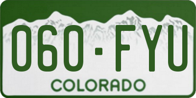CO license plate 060FYU