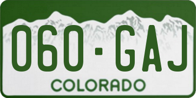 CO license plate 060GAJ
