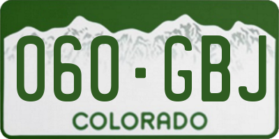CO license plate 060GBJ