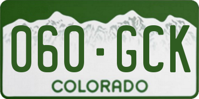 CO license plate 060GCK