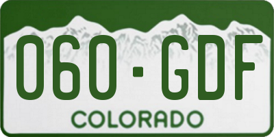 CO license plate 060GDF