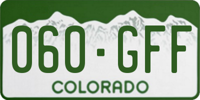 CO license plate 060GFF