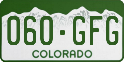 CO license plate 060GFG