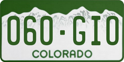 CO license plate 060GIO