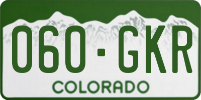 CO license plate 060GKR