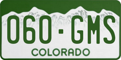 CO license plate 060GMS