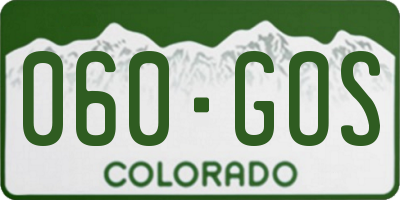 CO license plate 060GOS