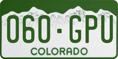 CO license plate 060GPU