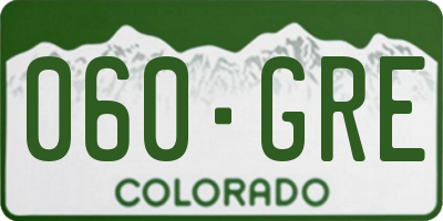 CO license plate 060GRE