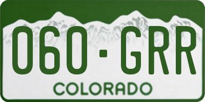 CO license plate 060GRR