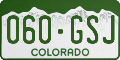 CO license plate 060GSJ