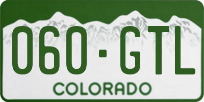 CO license plate 060GTL
