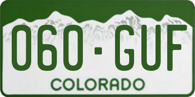 CO license plate 060GUF