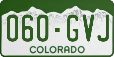 CO license plate 060GVJ
