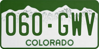 CO license plate 060GWV