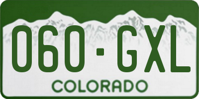 CO license plate 060GXL