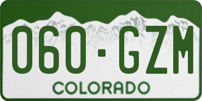 CO license plate 060GZM