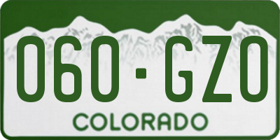 CO license plate 060GZO