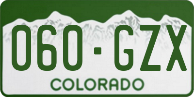 CO license plate 060GZX