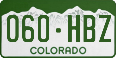 CO license plate 060HBZ